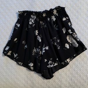 Brandy Melville Floral Black Shorts